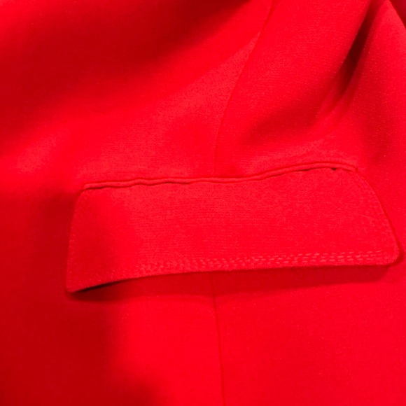 Solid red one button jacket pants suit by Kasper size 14 - Picture 16 of 16